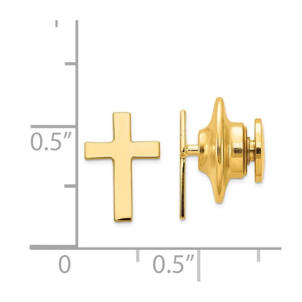 14k Polished Cross Tie Tac