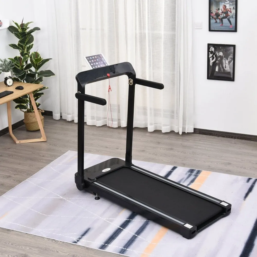 600W Foldable Steel Motorised Treadmill Black