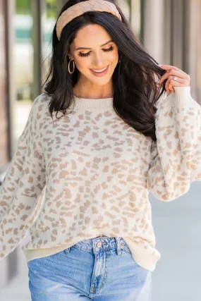 As It Comes Cream White Spotted Sweater