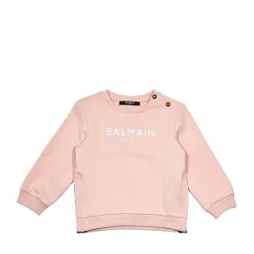 Balmain Baby Pink Print Logo Sweatshirt