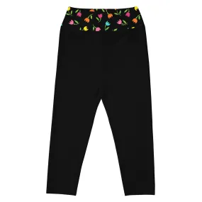 Banded Tulips Capri Leggings