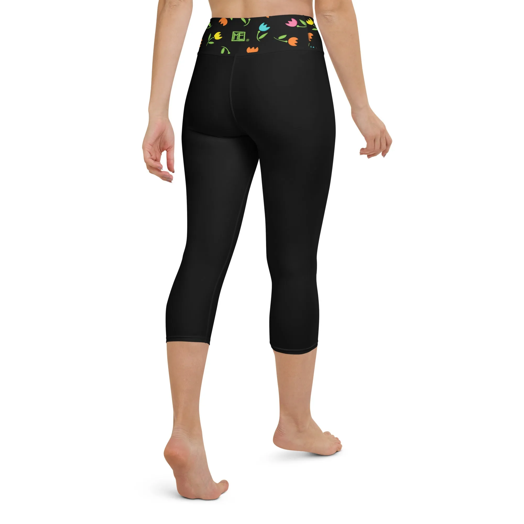 Banded Tulips Capri Leggings