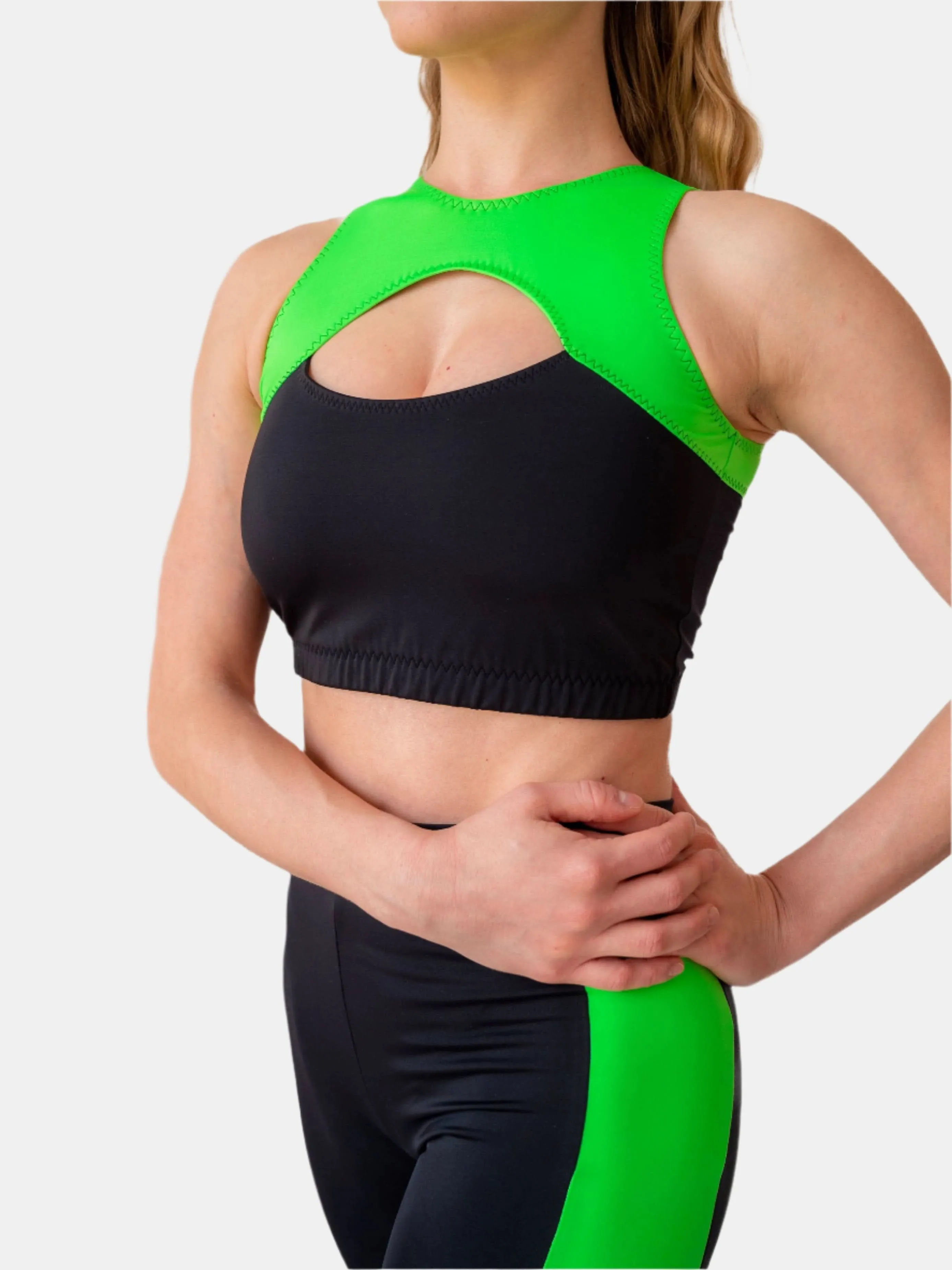 Black and Green Crop Top Atlas