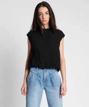 BLACK CREPE BUBBLE TOP