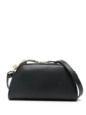 BLACK LEATHER BAG WITH WHISTLE