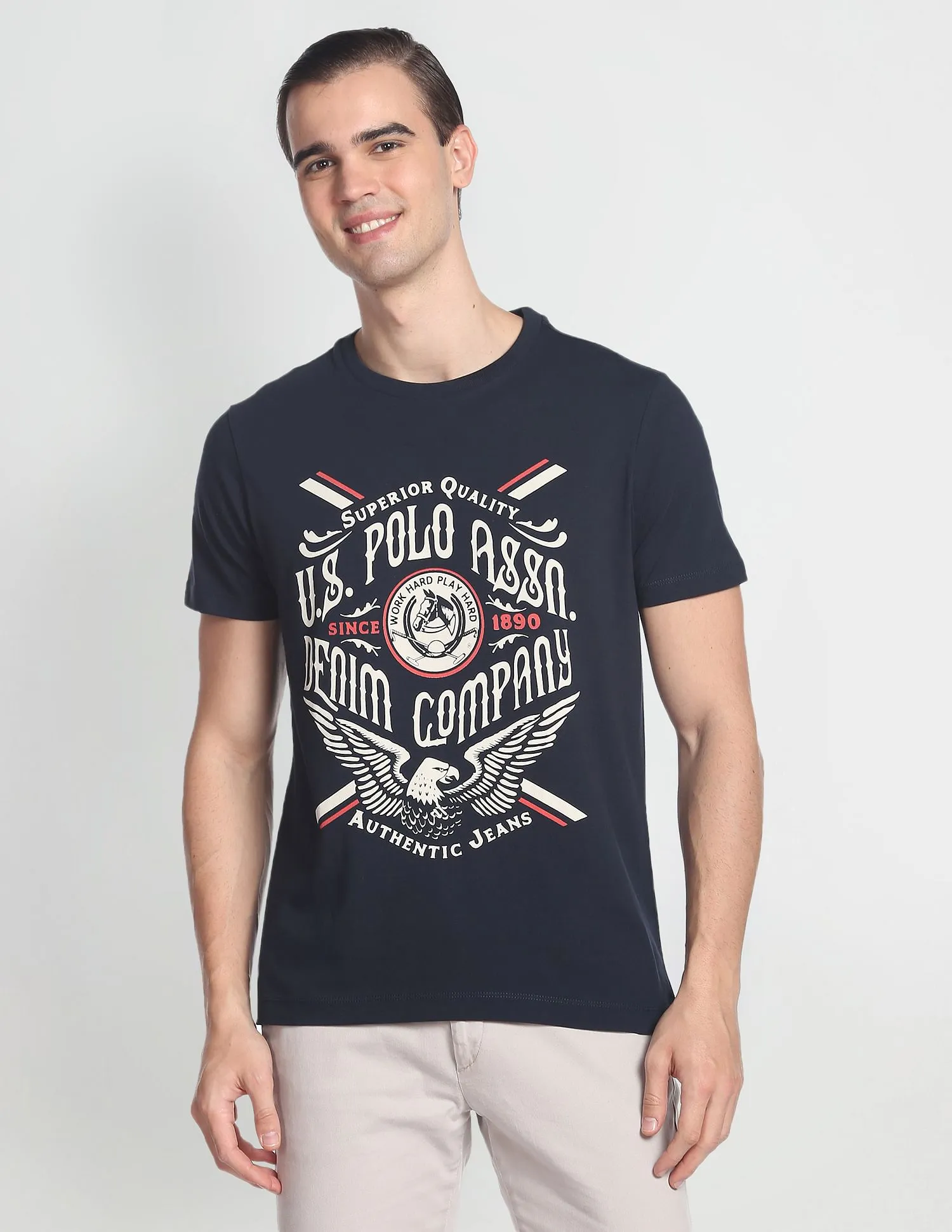 Brand Print Slim Fit T-Shirt