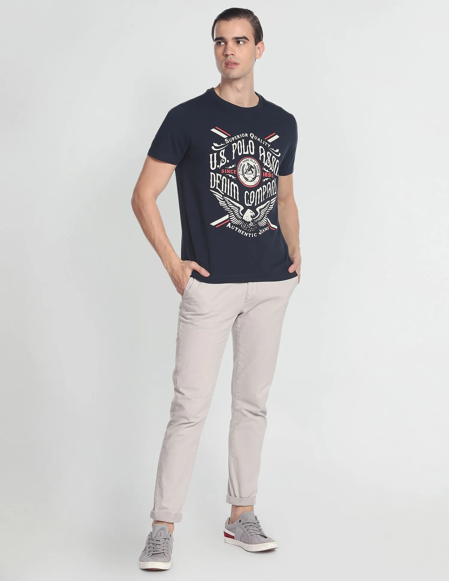 Brand Print Slim Fit T-Shirt