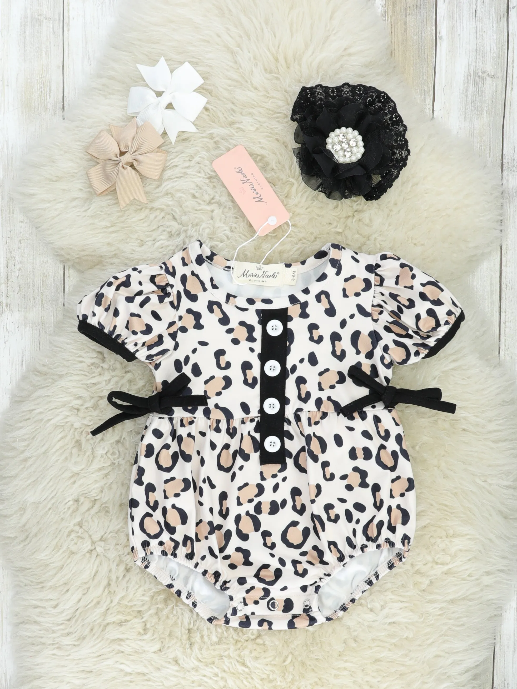 Cream Leopard Ruffle Bubble