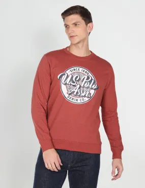 Crew Neck Brand Print Sweatshirt