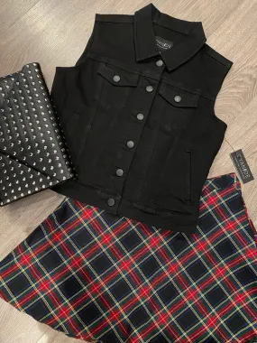 Cyanide Runaway Black Denim Vest