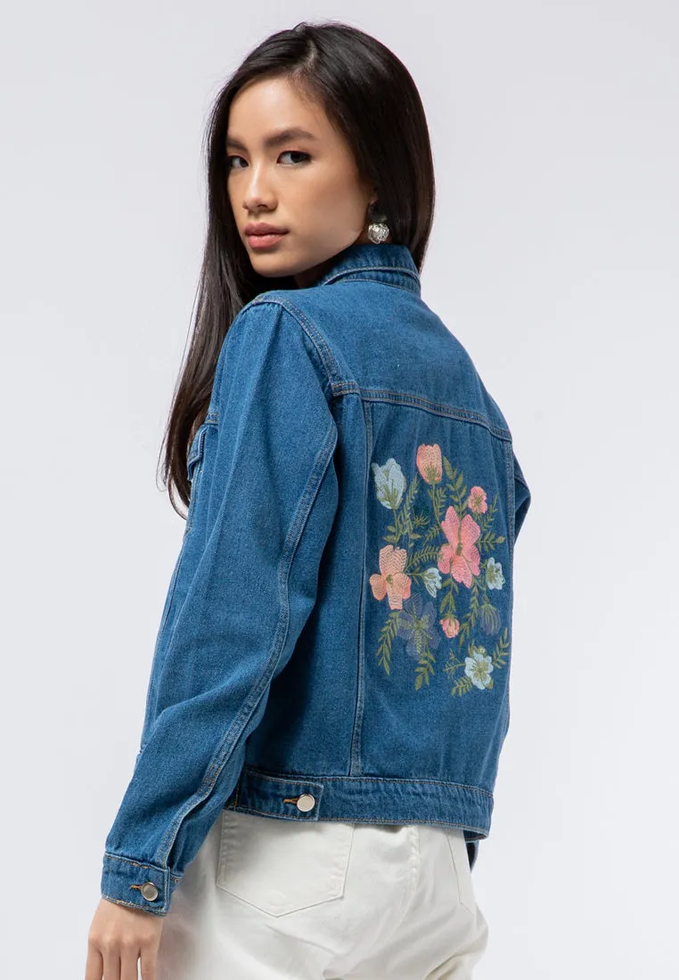 Denim Jacket with Embroidery