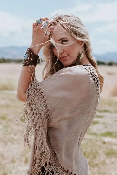 Dreamy Macramé Kimono - Mocha