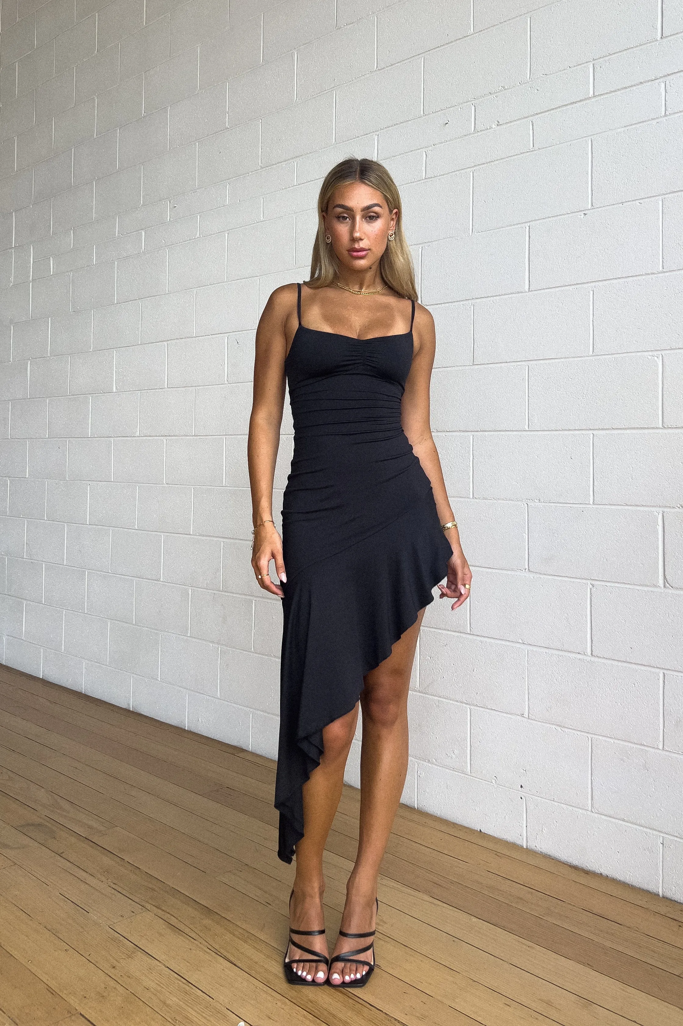 Fleur Midi Dress - Black