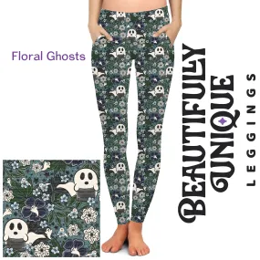 Floral Ghosts (Semi-Exclusive) - Pocket Leggings