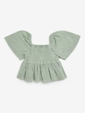 HOP Kids Sage Smocked Top