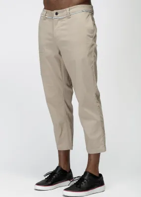 Konus Men's Cropped Side Zip Pants in Tan