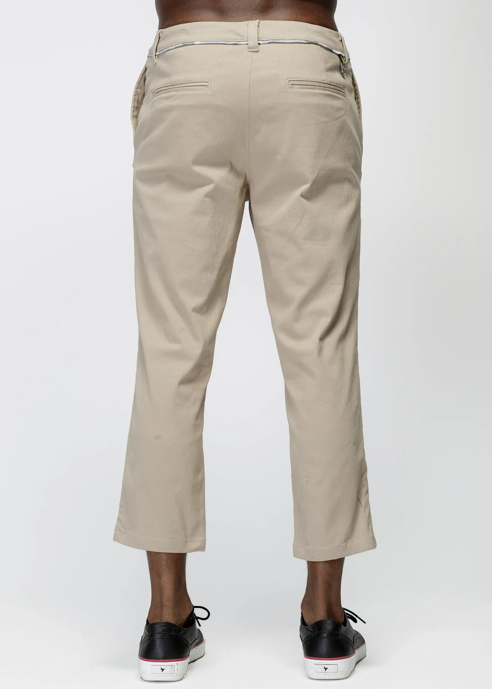 Konus Men's Cropped Side Zip Pants in Tan