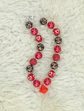 Leopard & Red Diamond Bubblegum Necklace