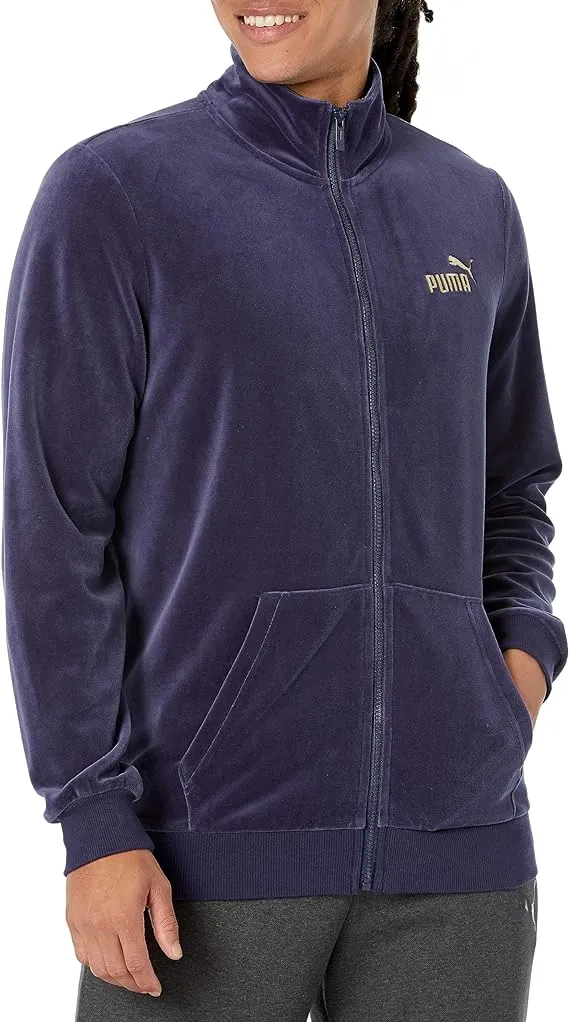 PUMA Men's Gold Trimmed Velour Track Jacket