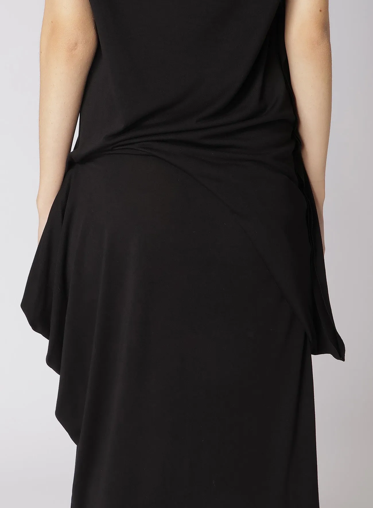 RAYON JERSEY DRAPED DRESS