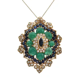 Retro Multi-Gemstone Pendant/Brooch (C.1950)