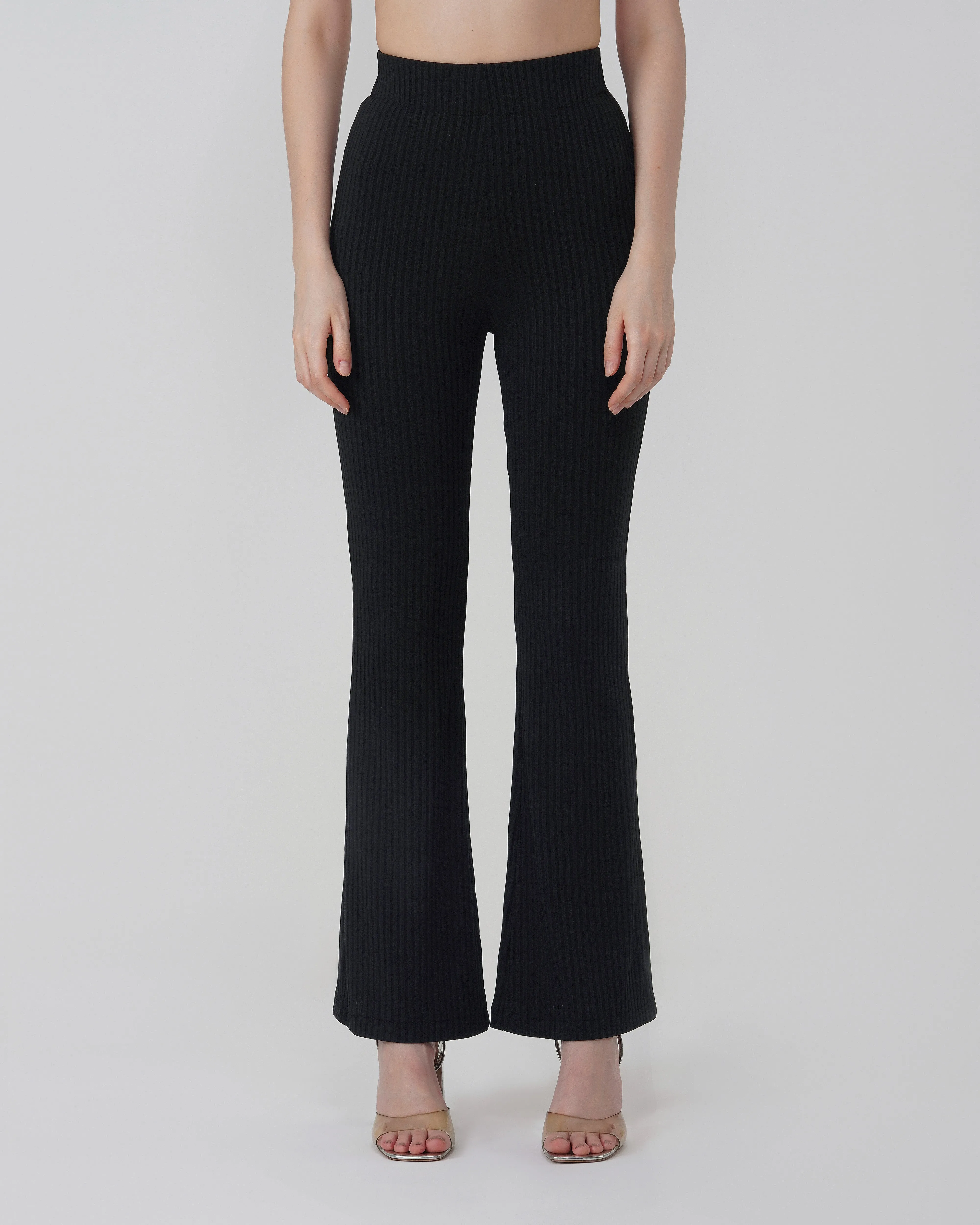 RIBBED FLARED TROUSER