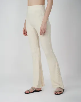 RIBBED FLARED TROUSER