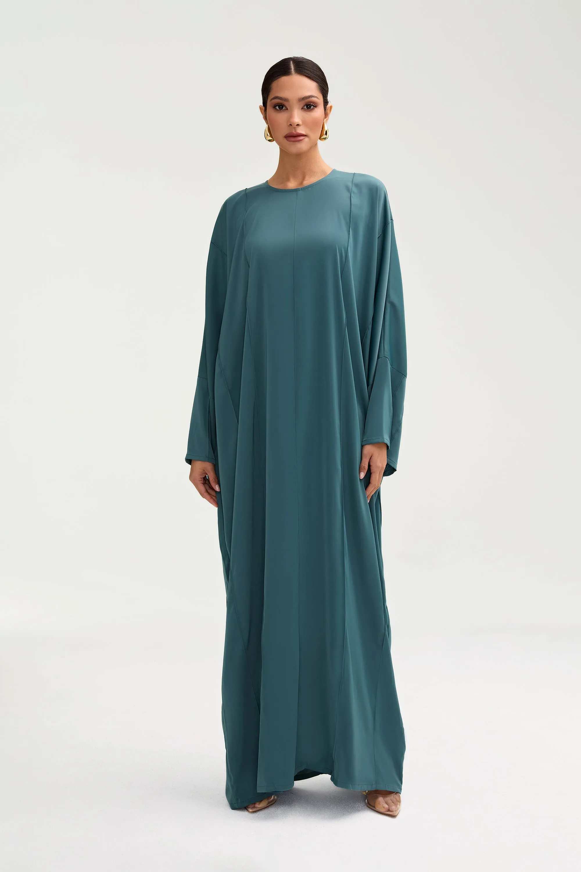 Sidrah Satin Kaftan - Teal