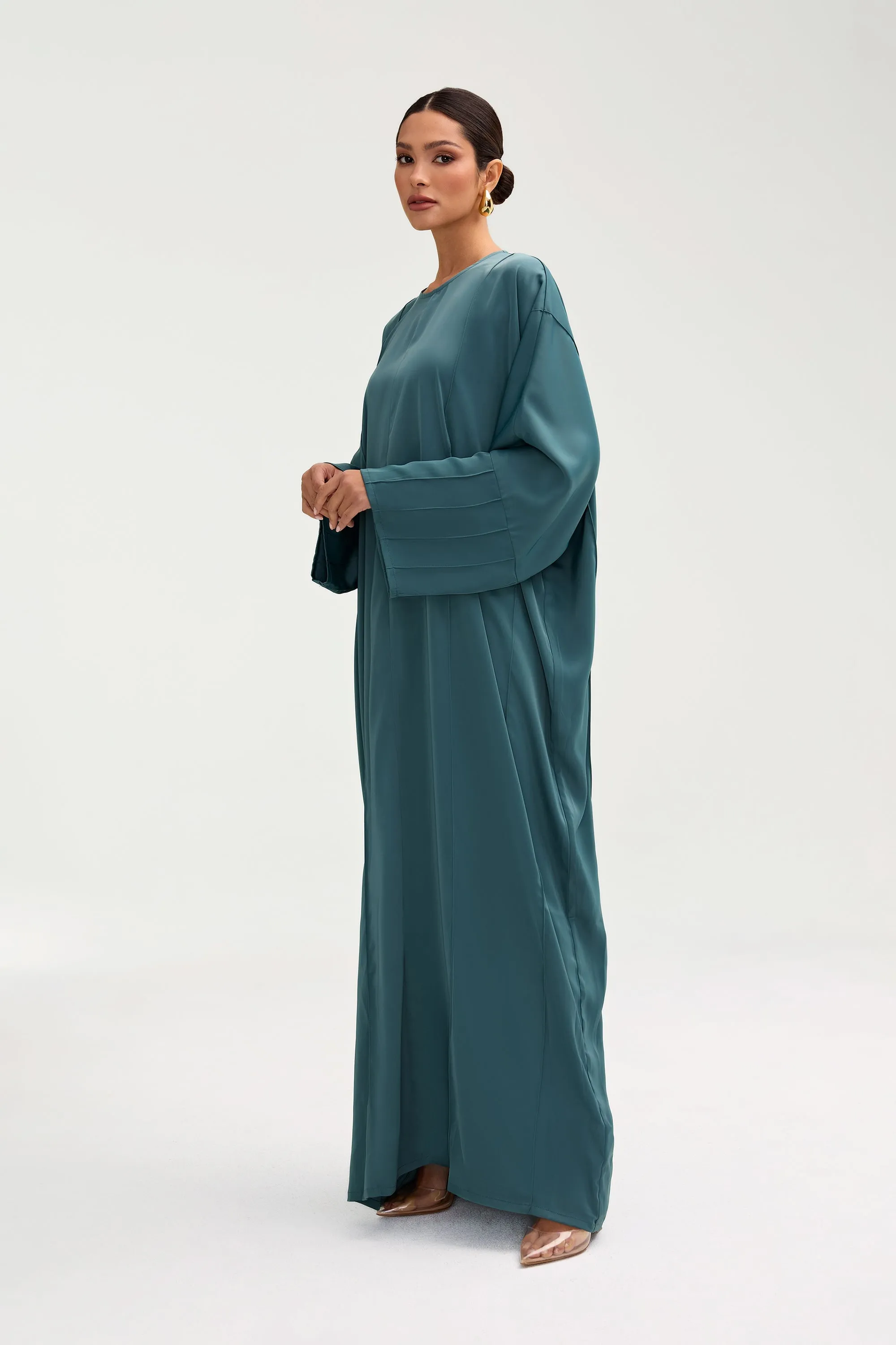 Sidrah Satin Kaftan - Teal