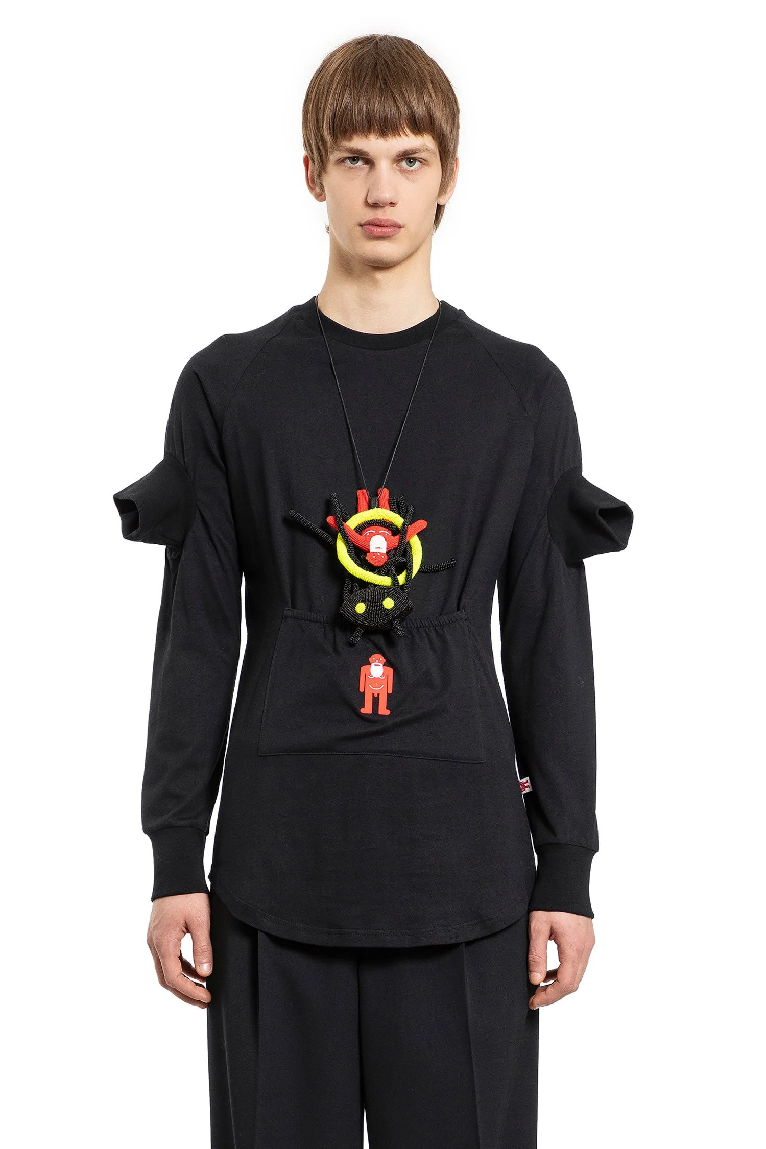 WALTER VAN BEIRENDONCK MAN BLACK T-SHIRTS & TANK TOPS